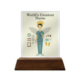 World's Greatest Nurse Colored Glass Plaque